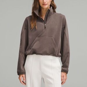 Lululemon Brushed Softstreme Half Zip Brown Espresso